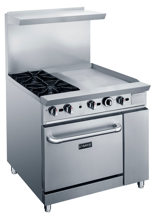 DUKERS DCR36-2B24GM 36" Mix Top Gas Oven Range