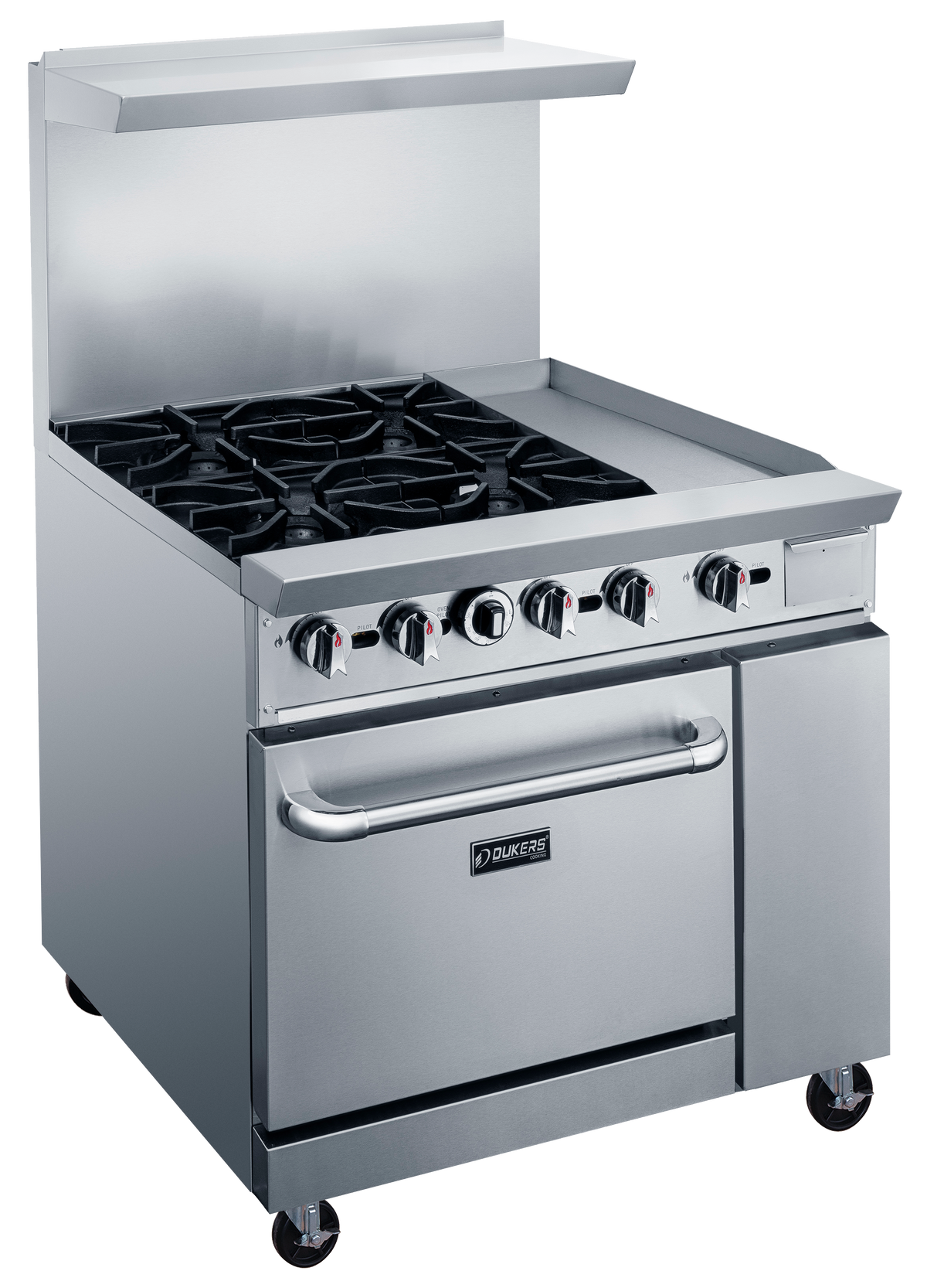 DUKERS DCR36-4B12GM 36" Mix Top Gas Oven Range
