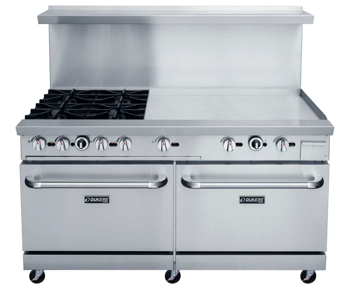 DUKERS DCR60-4B36GM 60" Mix Top Gas Oven Range