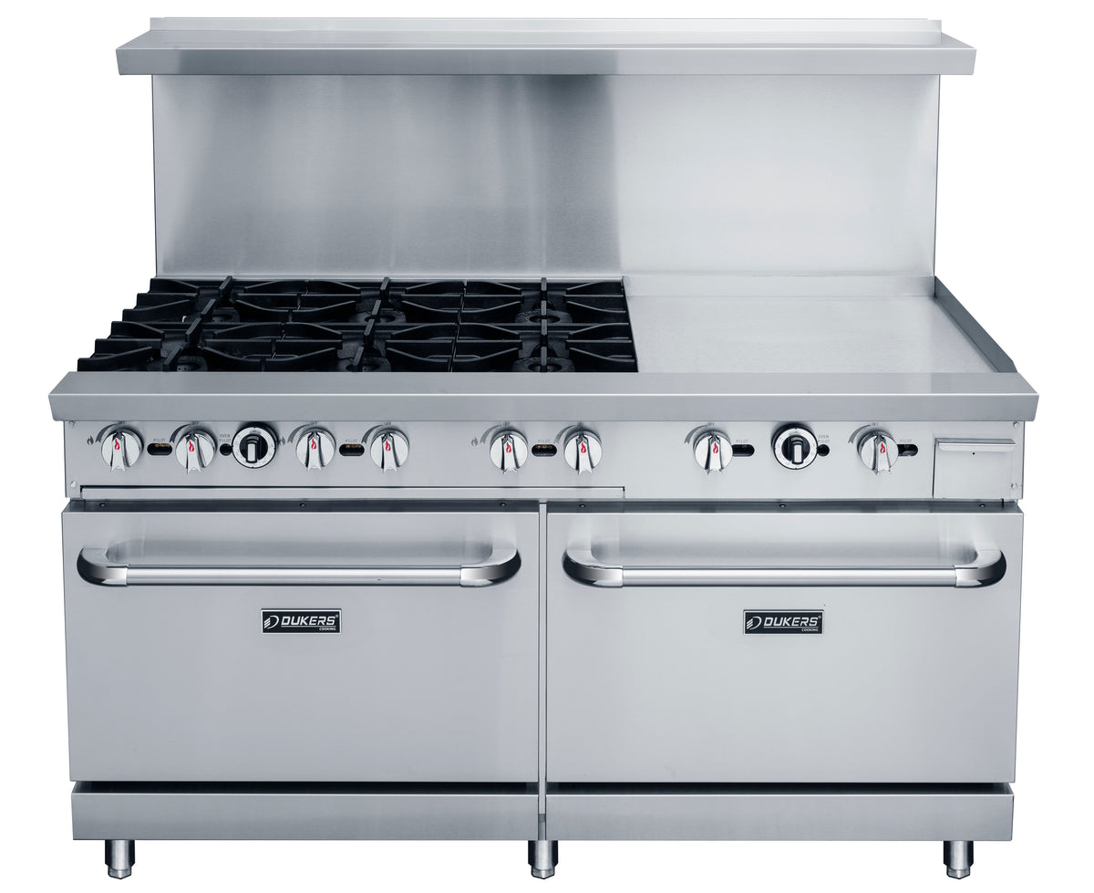 DUKERS DCR60-6B24GM 60" Mix Top Gas Oven Range