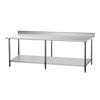 DUKERS DCSTW-3072B 72" x 30" Work Table with Backsplash