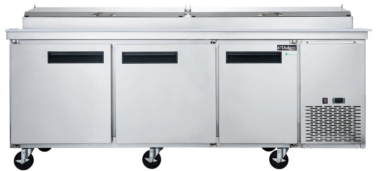 DUKERS DPP90-12-S3 Three Door Pizza Prep Station Refrigerator