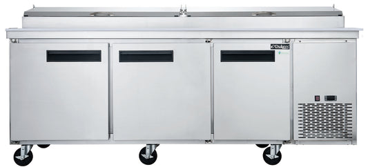 DUKERS DPP90-12-S3 Three Door Pizza Prep Station Refrigerator