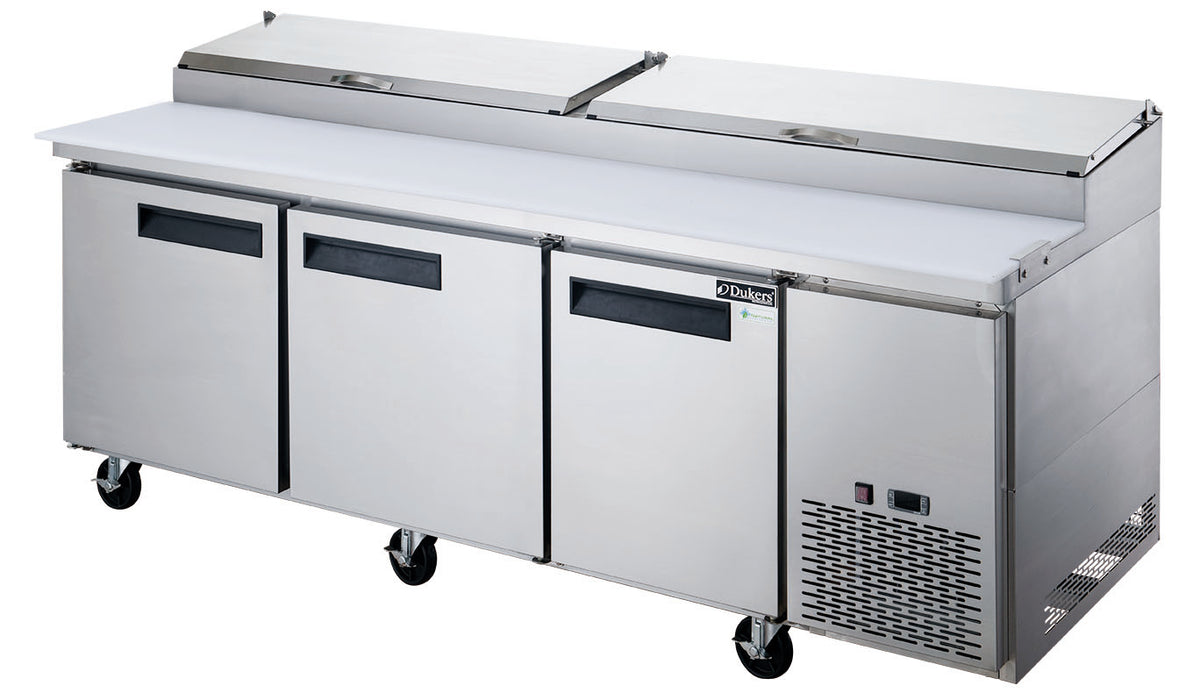 DUKERS DPP90-12-S3 Three Door Pizza Prep Station Refrigerator