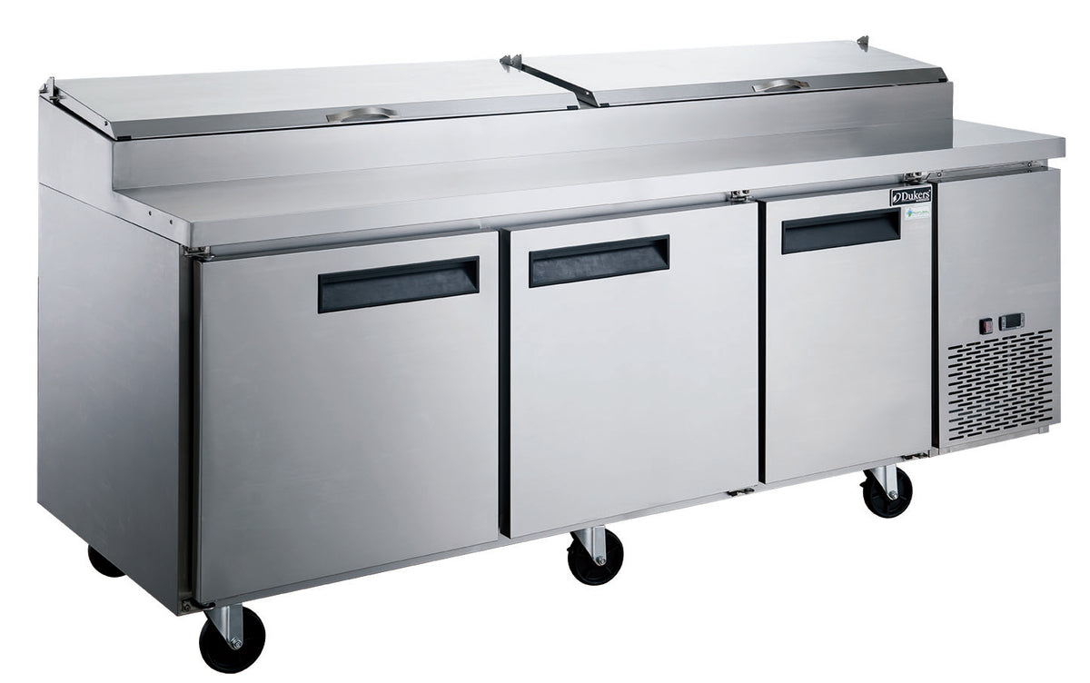DUKERS DPP90-12-S3 Three Door Pizza Prep Station Refrigerator