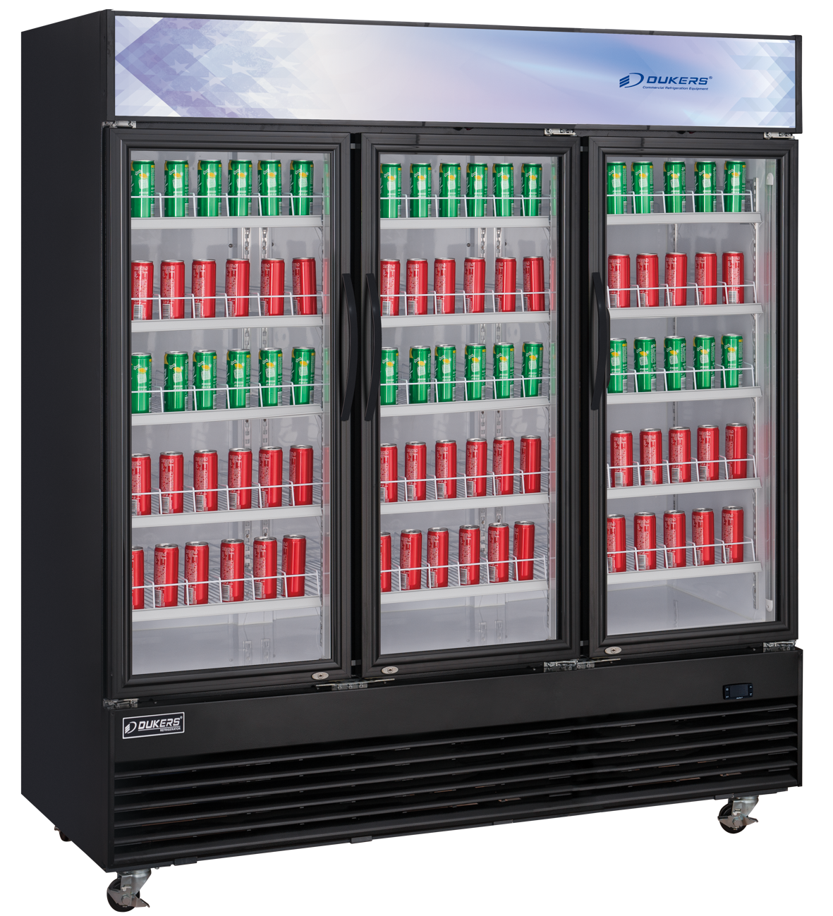 DUKERS DSM-69R Three Hinged Door Merchandiser Refrigerator