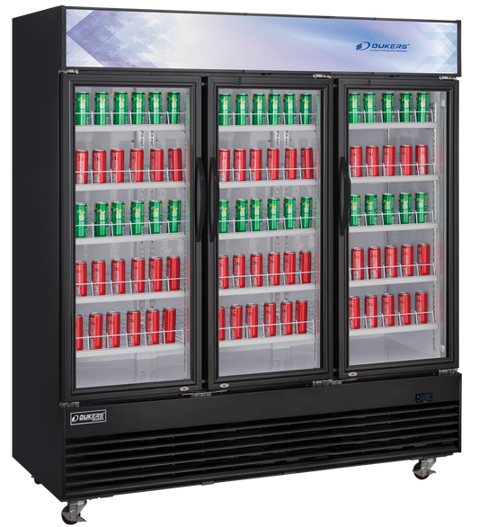 DUKERS DSM-69R Three Hinged Door Merchandiser Refrigerator