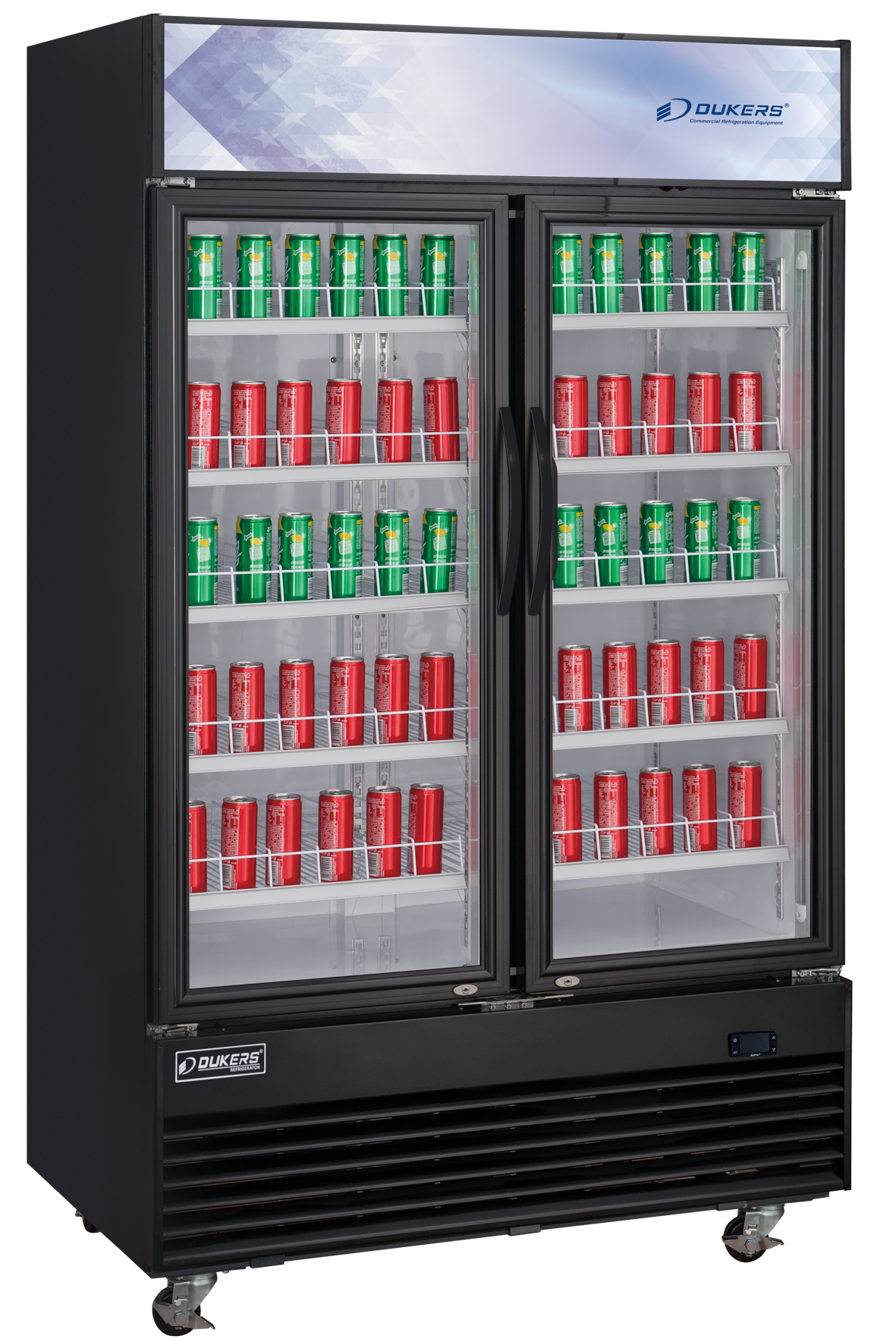 DUKERS DSM-41R Double Hinged Door Merchandiser Refrigerator