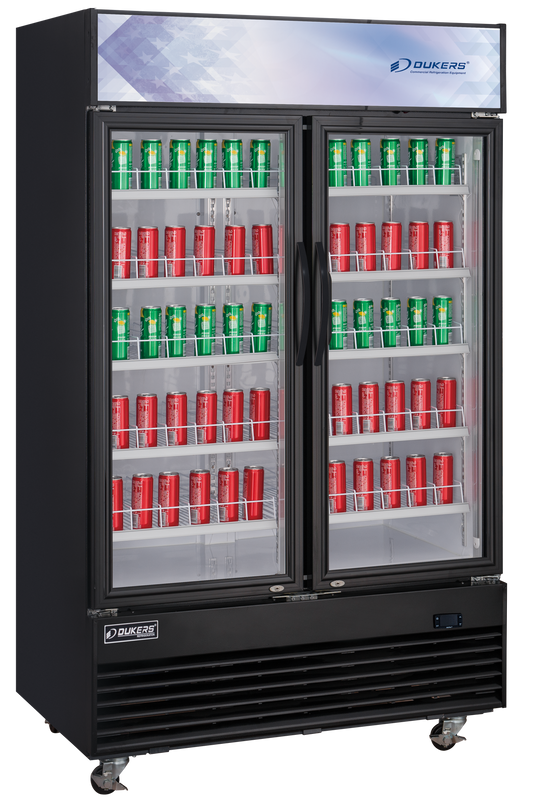 DUKERS DSM-48R Double Hinged Door Merchandiser Refrigerator