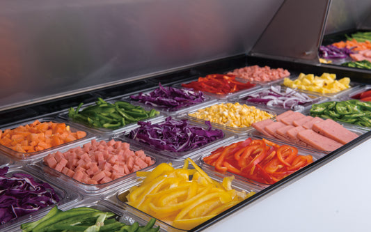 DUKERS DSP29-8-S1 Single Door Salad Prep Station Refrigerator, Regular Top
