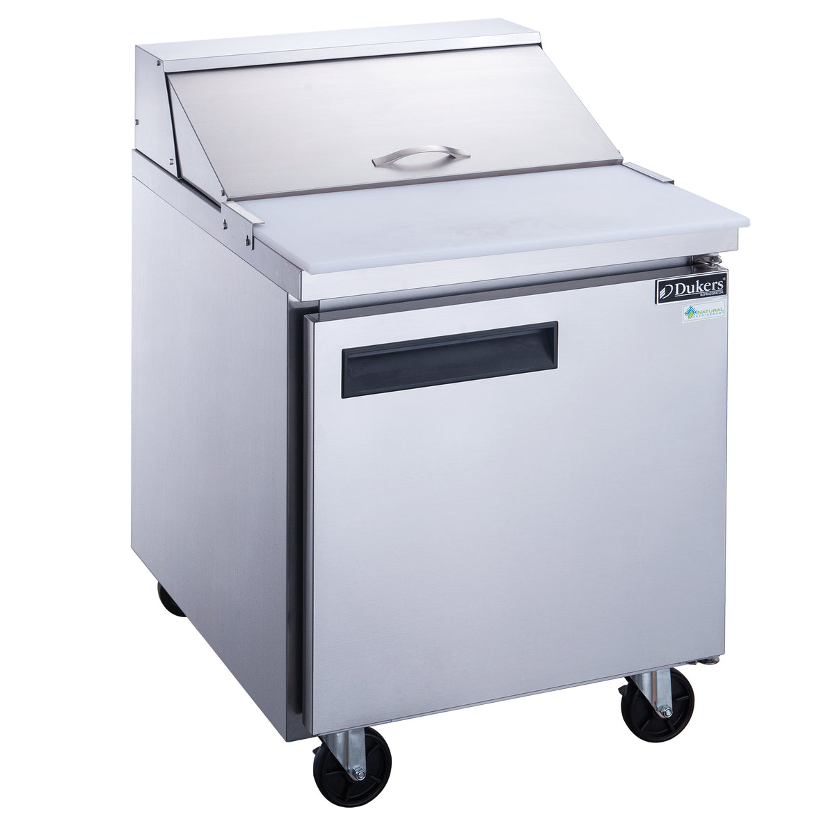DUKERS DSP29-8-S1 Single Door Salad Prep Station Refrigerator, Regular Top