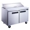 DUKERS DSP48-12-S2 Double Door Salad Prep Station Refrigerator, Regular Top