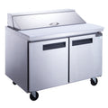 DUKERS DSP60-16-S2 Double Door Salad Prep Station Refrigerator, Regular Top