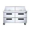 DUKERS DSP60-24M-D4 60" Mega Top Sandwich Prep Station with Drawers