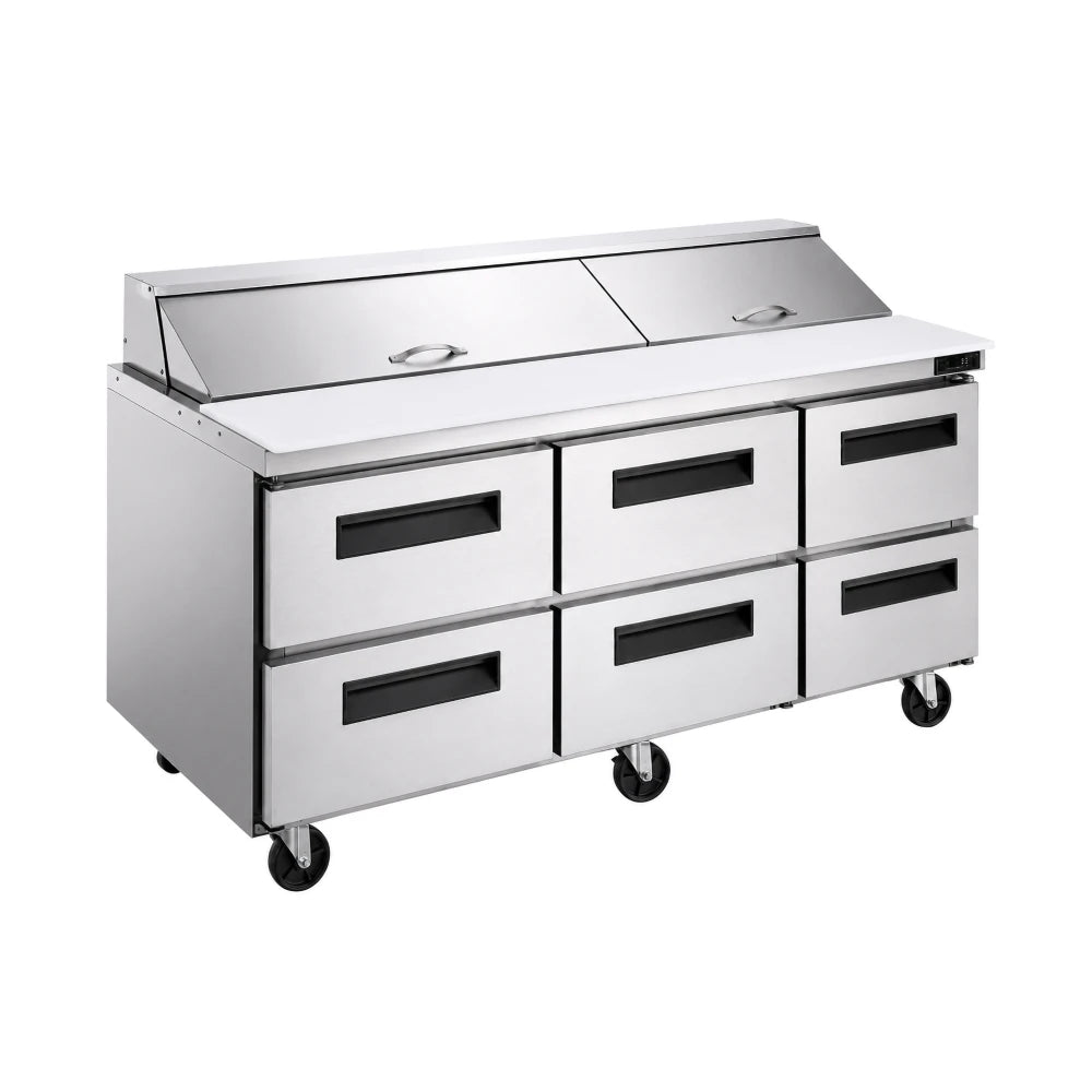 DUKERS DSP72-30M-D6 72" Mega Top Sandwich Prep Station with Drawers