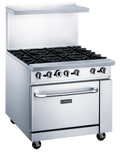 DUKERS DCR36-6B 6 Burner Gas Oven Range