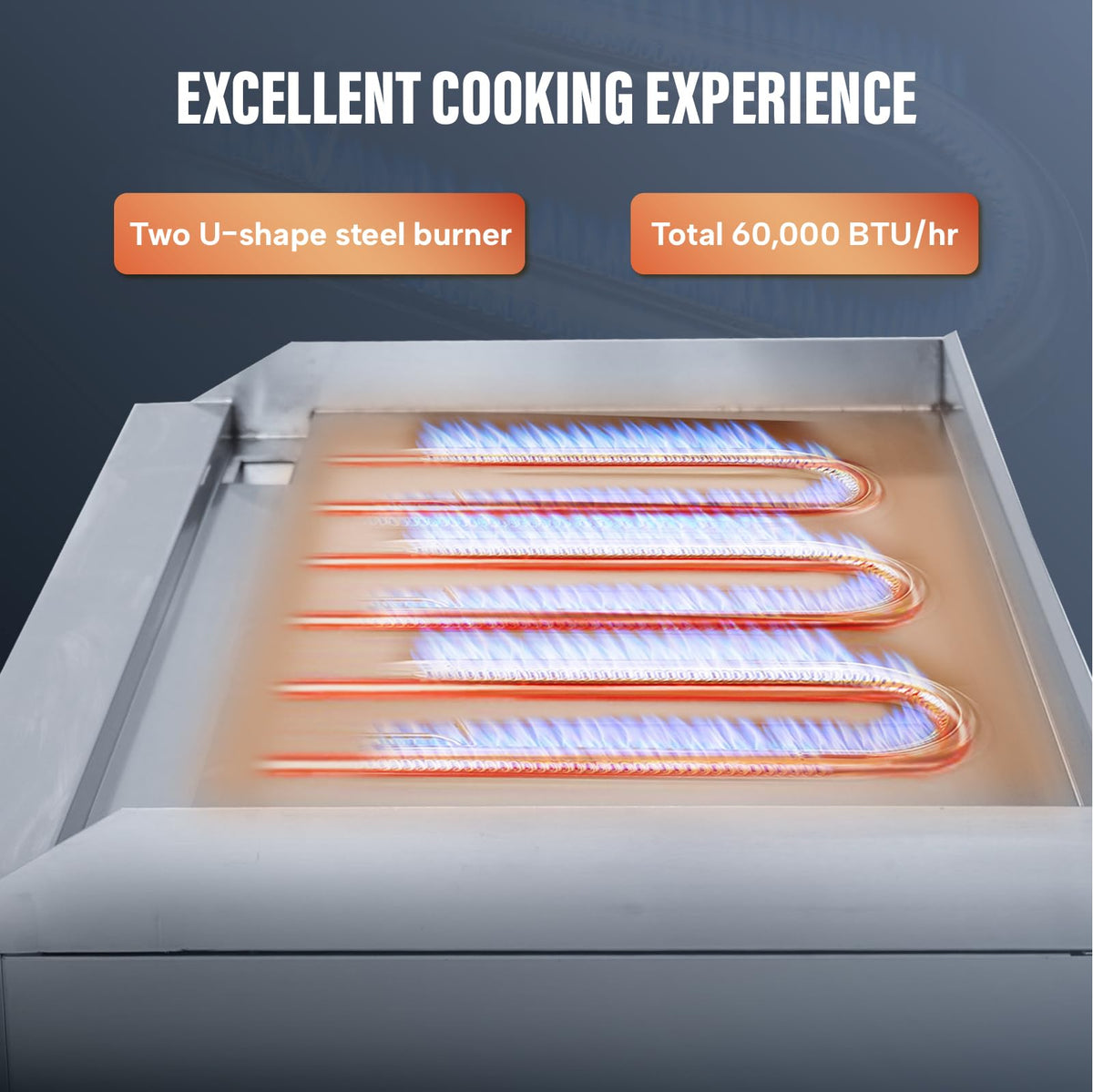 Commercial Gas Griddle, WESTLAKE 24" Countertop Griddle 2 Burner Plate Grill 60,000 BTU