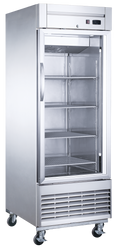 DUKERS D28F-GS1 Single Glass Door Reach In Freezer, Bottom Mount Compressor