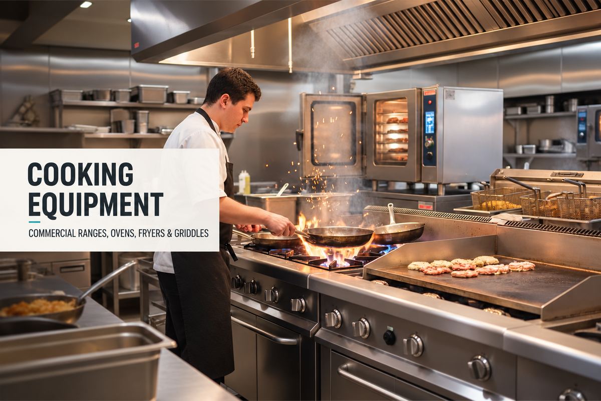 Cooking equipment with a light title panel